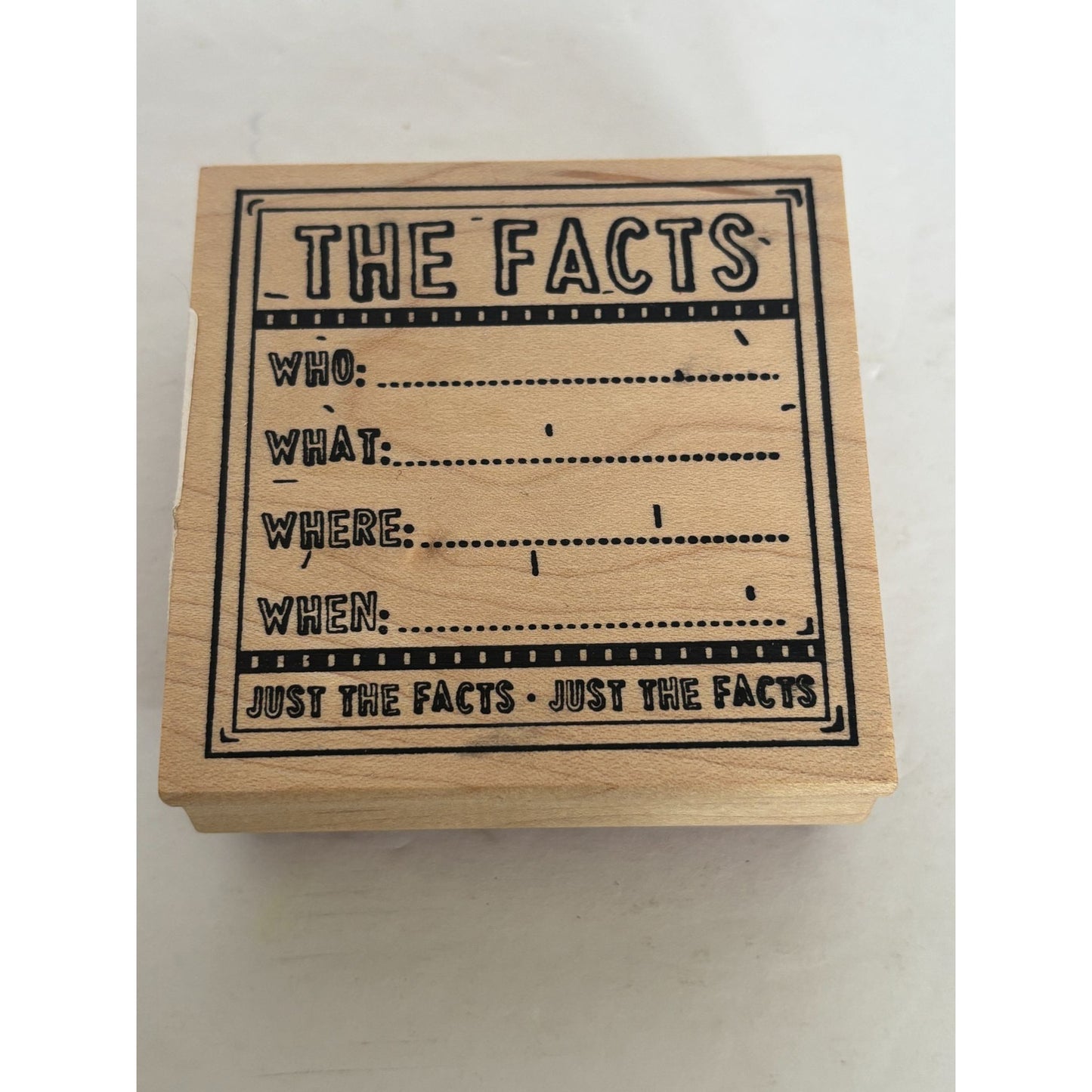 Catslife Press Rubber Stamp Party Invitation Just The Facts Who What Where When