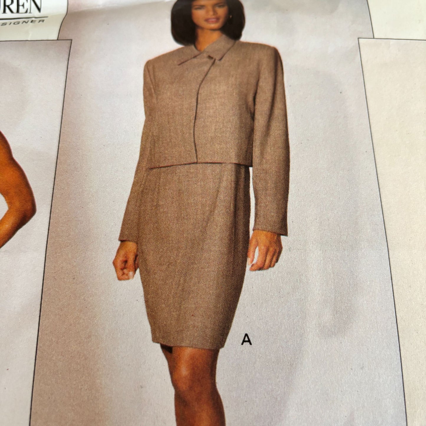 Vogue Sewing Pattern 2893 Ralph Lauren Dress Suit Jacket 12-16 Minimalist 90s Uncut