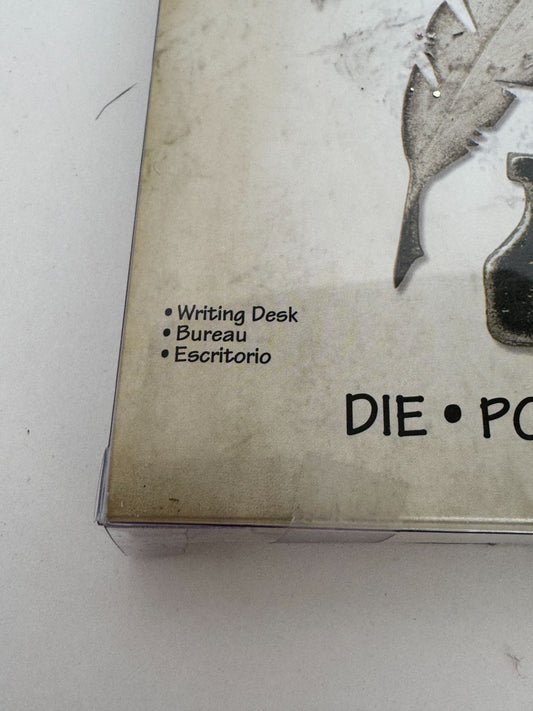 Sizzix Bigz Die Writing Desk Feather Ink Quill Pen Nibs Inkwell Set 658717 Craft