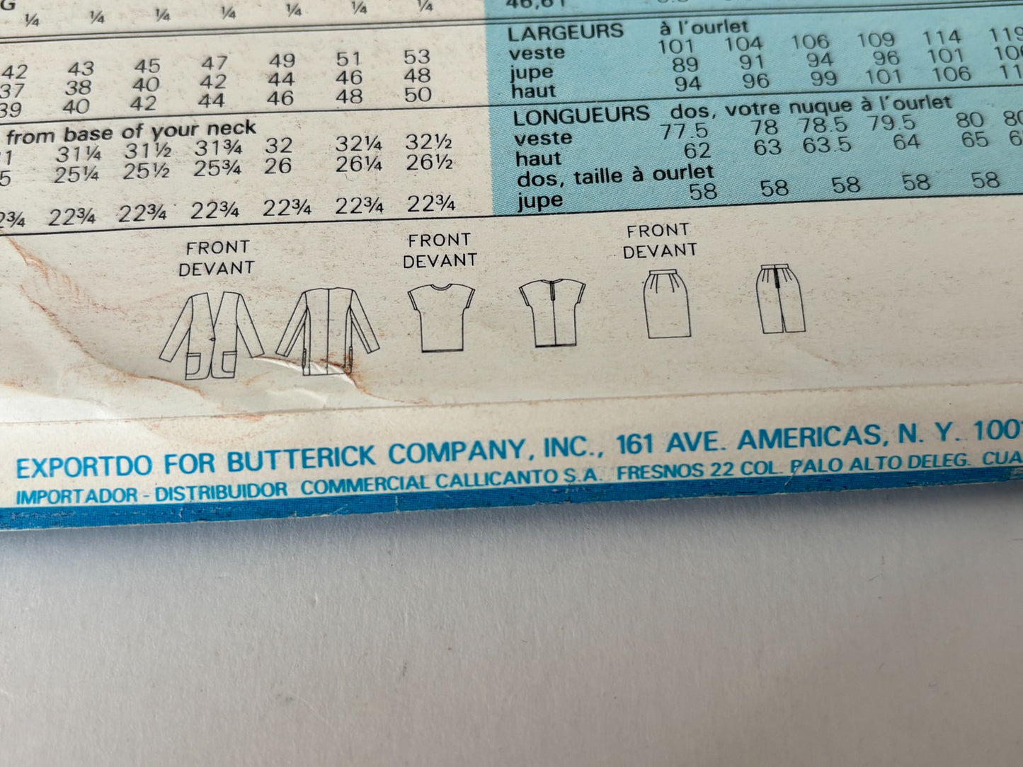 Butterick Sewing Pattern 6628 Jacket Skirt Suit Set 1990s Easy 12 14 16 Vtg UC
