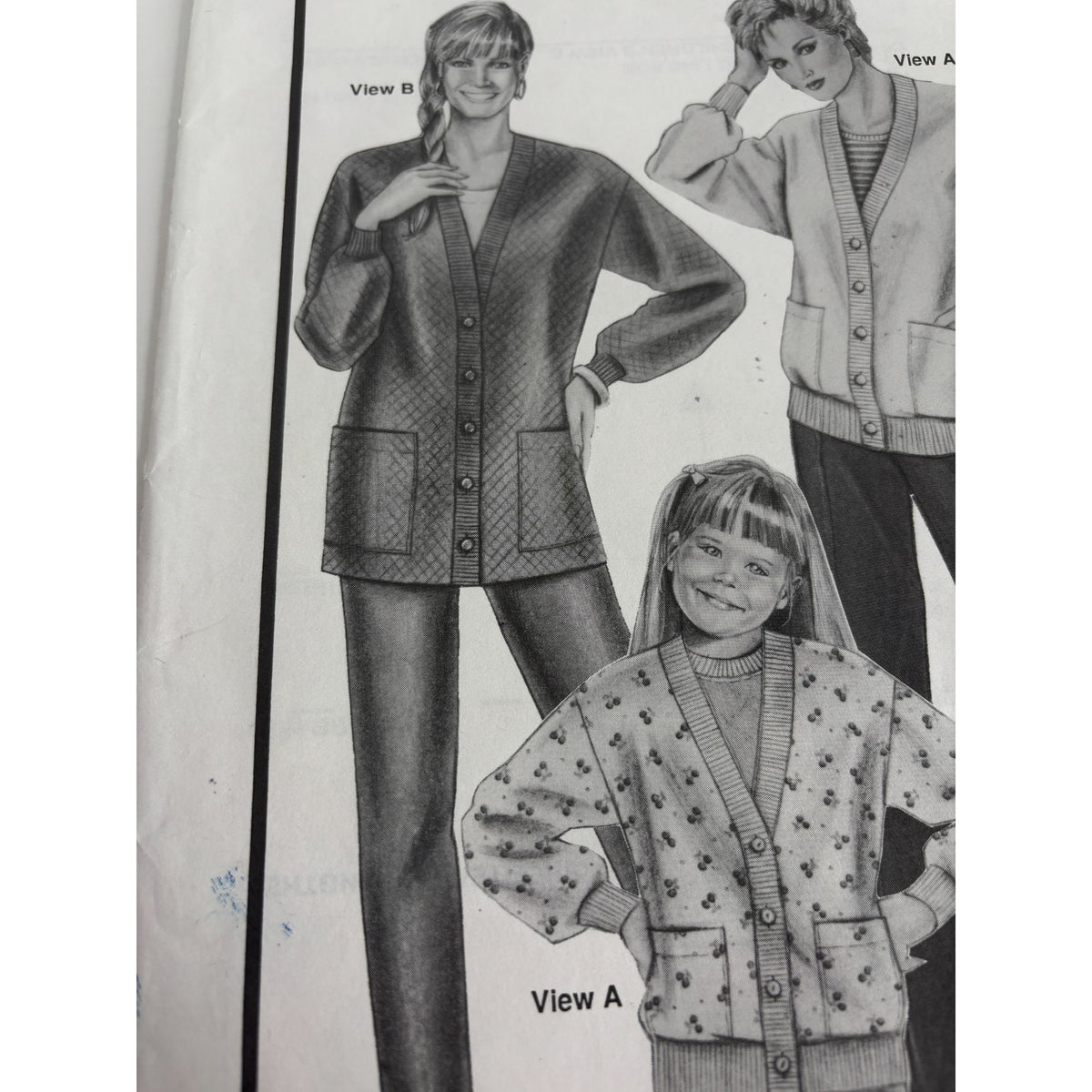Stretch and Sew Sewing Pattern 1083 Ladies Childrens Cardigans Sweaters Uncut