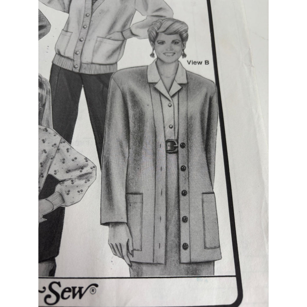 Stretch and Sew Sewing Pattern 1083 Ladies Childrens Cardigans Sweaters Uncut