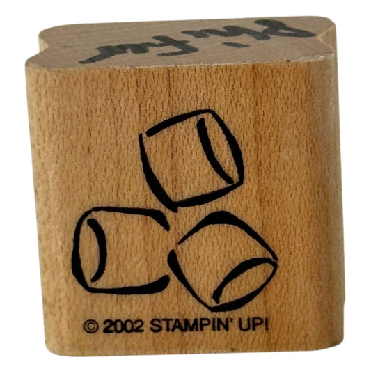 Stampin Up Rubber Stamp Marshmallows Hot Chocolate Cocoa Drink Card Making Wood