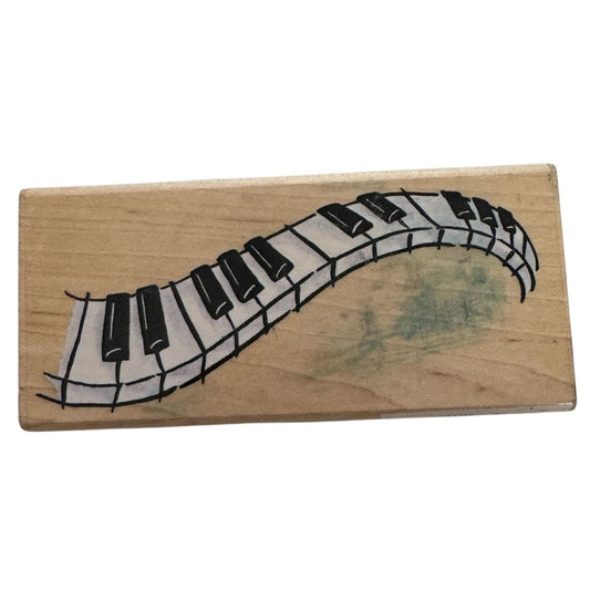 Stampendous Rubber Stamp Piano Wavy Keys Musical Instrument Music Open Line