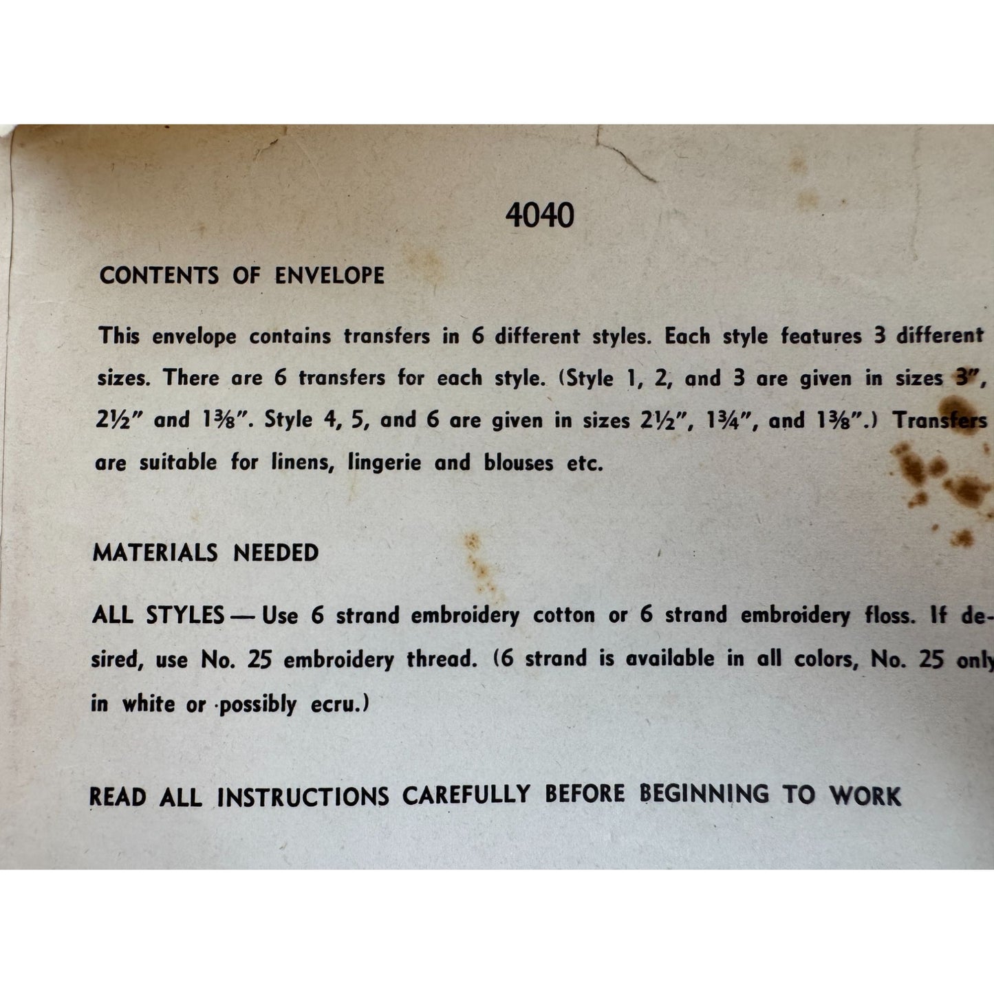 Simplicity Embroidery Transfer Patterns 4040 H Letter H 6 Styles Vintage 1952