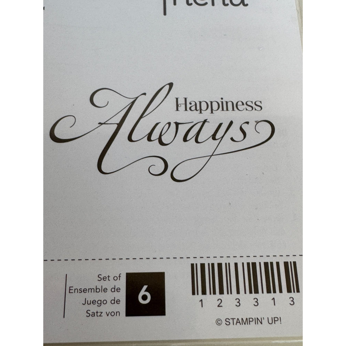 Stampin Up Clear Mount Rubber Stamp Set Happy Greetings Guess Who Loves You Word