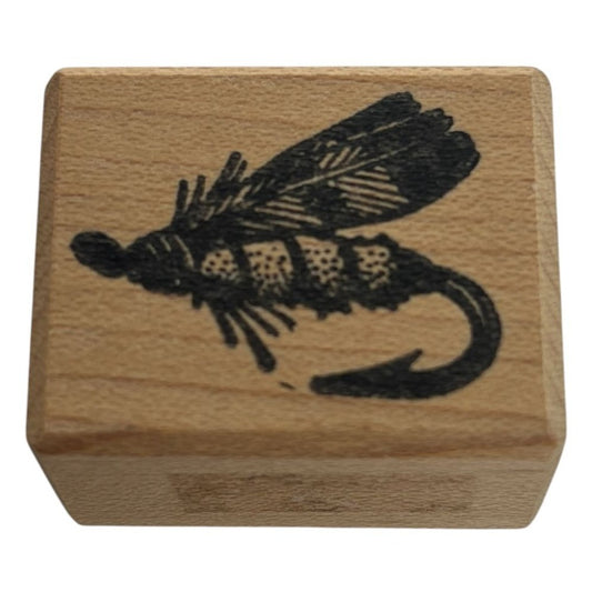 Toomuchfun Rubber Stamp Fly Fishing Tackle Hook Bait Fathers Day Card Making