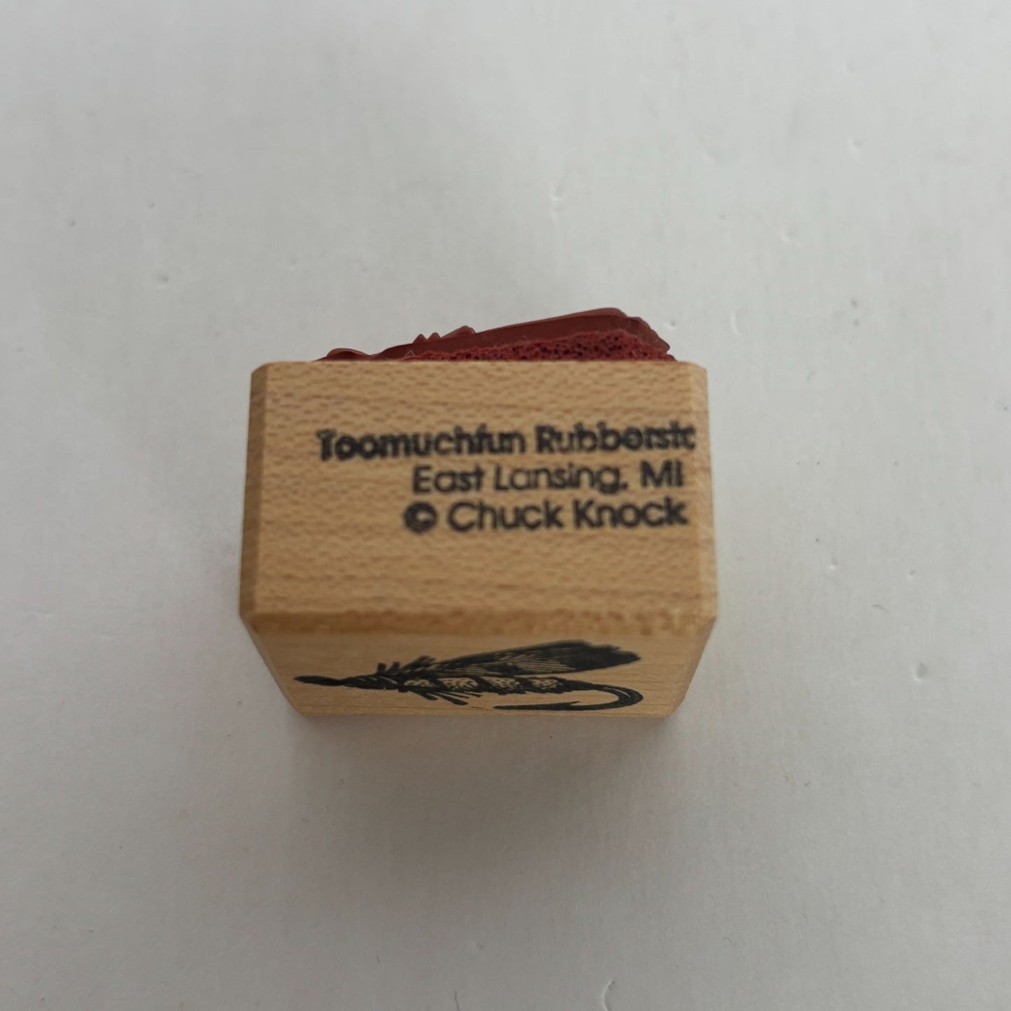 Toomuchfun Rubber Stamp Fly Fishing Tackle Hook Bait Fathers Day Card Making