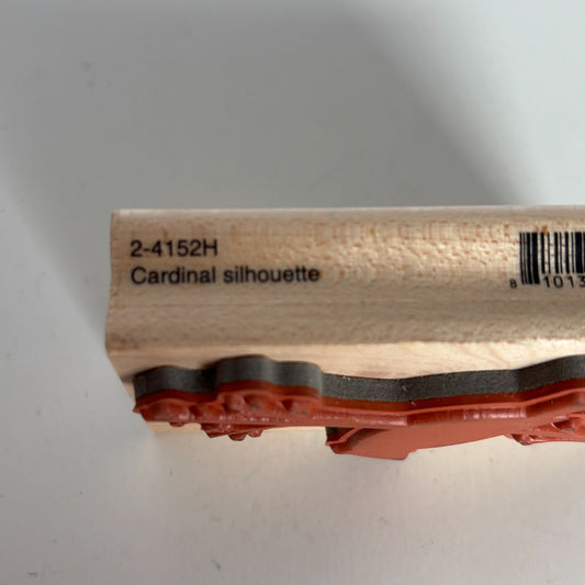 A Muse Artstamps Rubber Stamp Cardinal Silhouette Bird on Tree Branch Nature Art