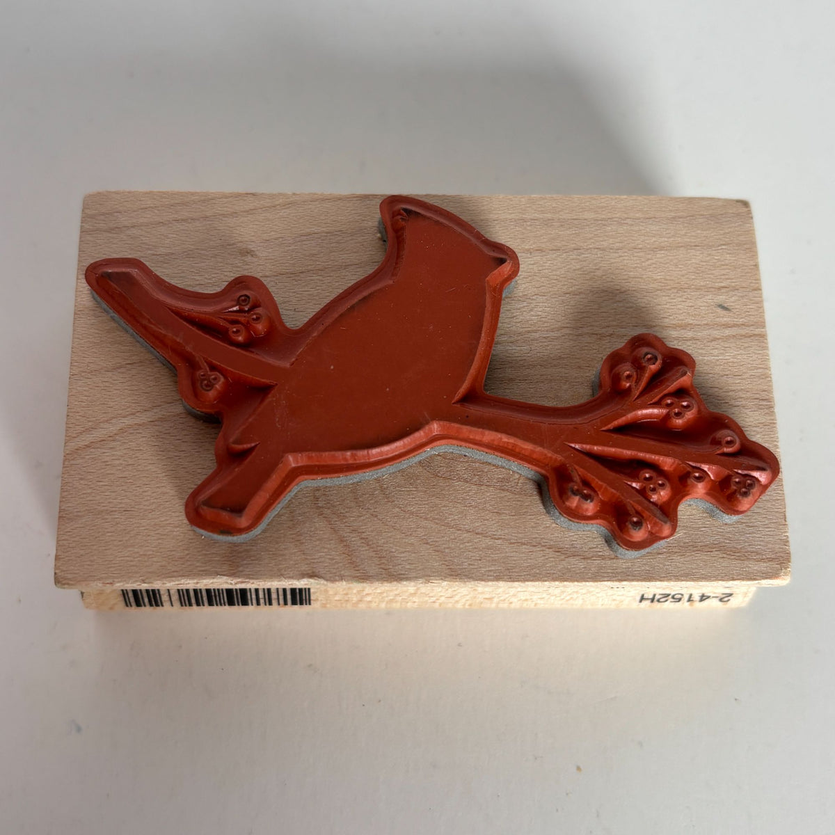 A Muse Artstamps Rubber Stamp Cardinal Silhouette Bird on Tree Branch Nature Art