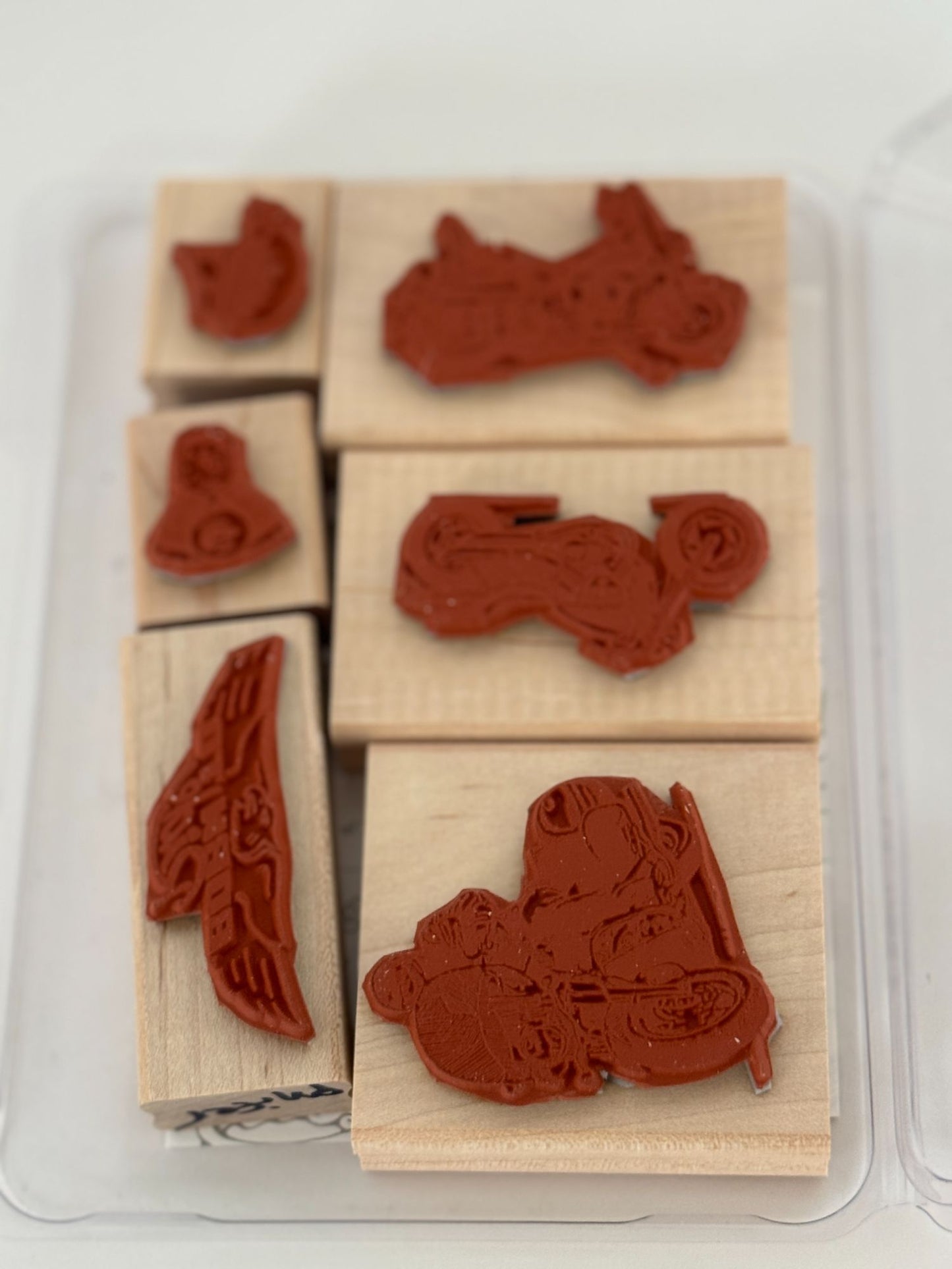 Stampin Up Rubber Stamp Born To Ride Motorcycle Helmet Fathers Day Card Making 6