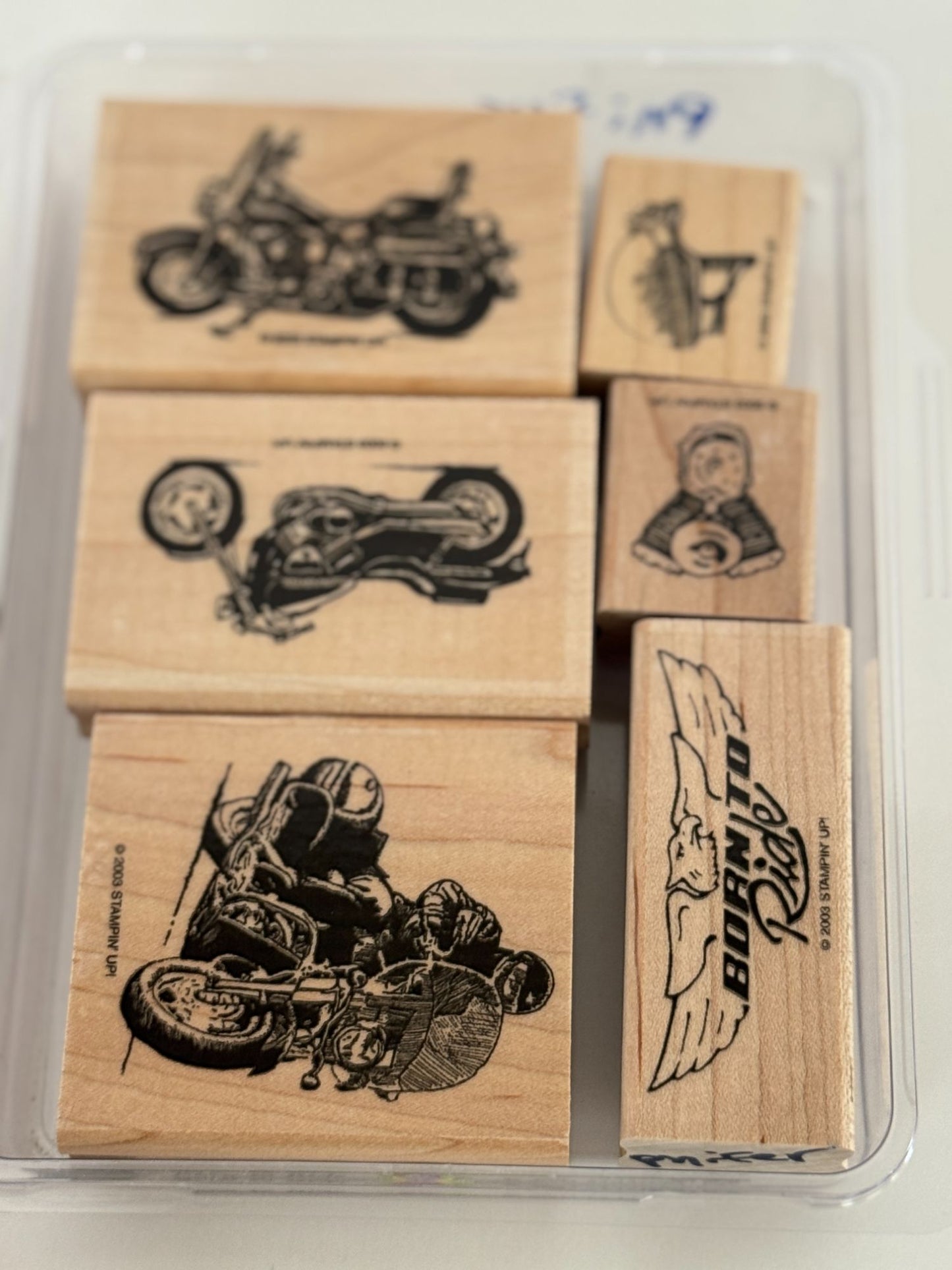 Stampin Up Rubber Stamp Born To Ride Motorcycle Helmet Fathers Day Card Making 6