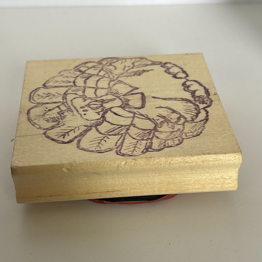 RubberNecker Rubber Stamp Thanksgiving Turkey Pilgrim Fall Harvest Card Making Wood Mounted