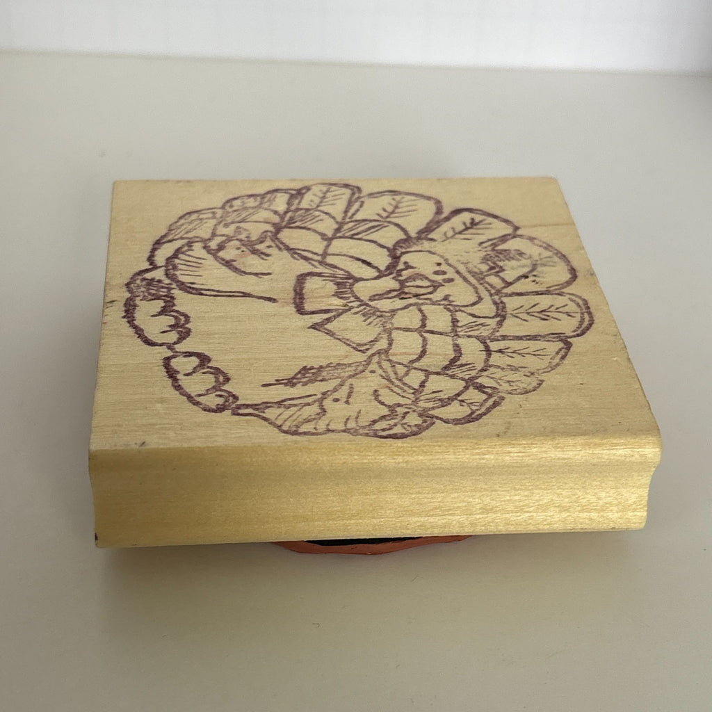 RubberNecker Rubber Stamp Thanksgiving Turkey Pilgrim Fall Harvest Card Making Wood Mounted