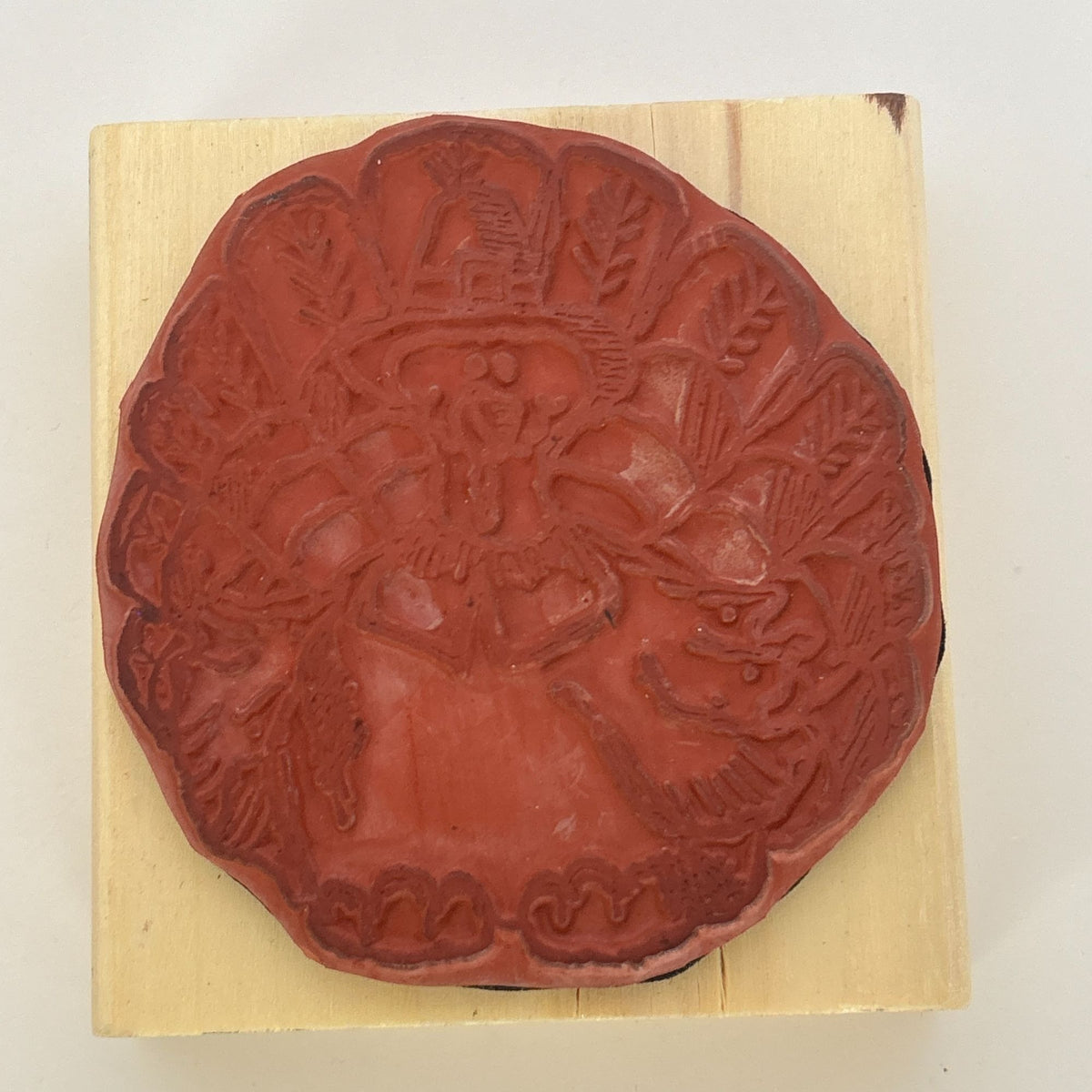 RubberNecker Rubber Stamp Thanksgiving Turkey Pilgrim Fall Harvest Card Making Wood Mounted