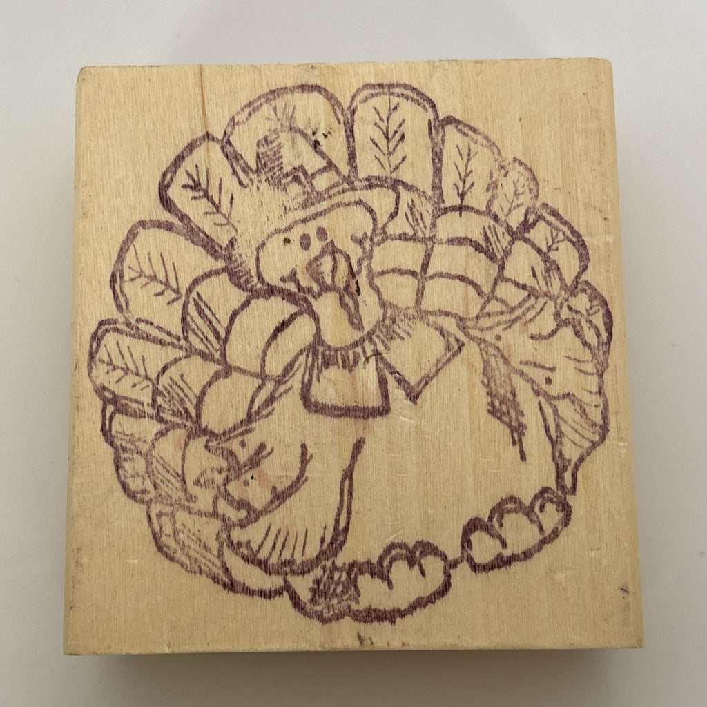 RubberNecker Rubber Stamp Thanksgiving Turkey Pilgrim Fall Harvest Card Making Wood Mounted