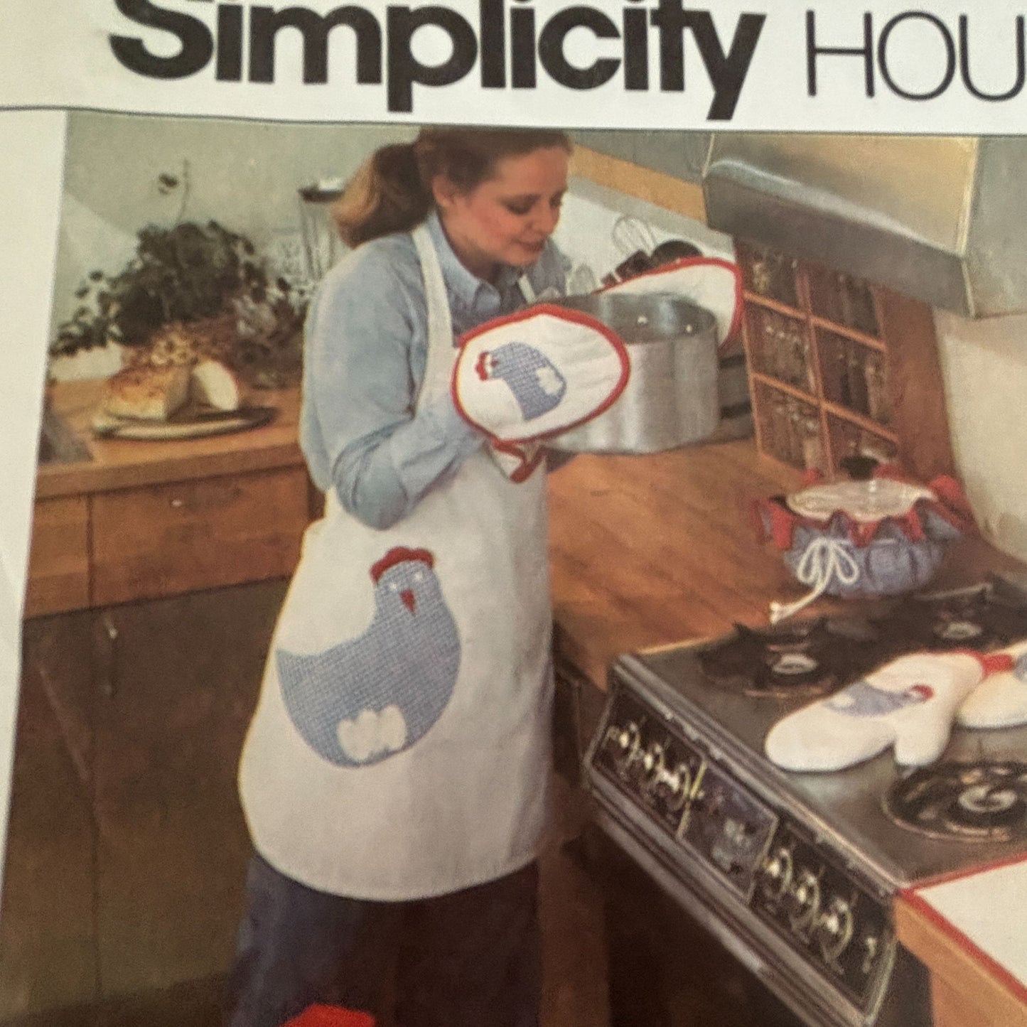 Simplicity House Sewing Pattern 124 Chicken Kitchen Apron Mitts Placemats Napkin