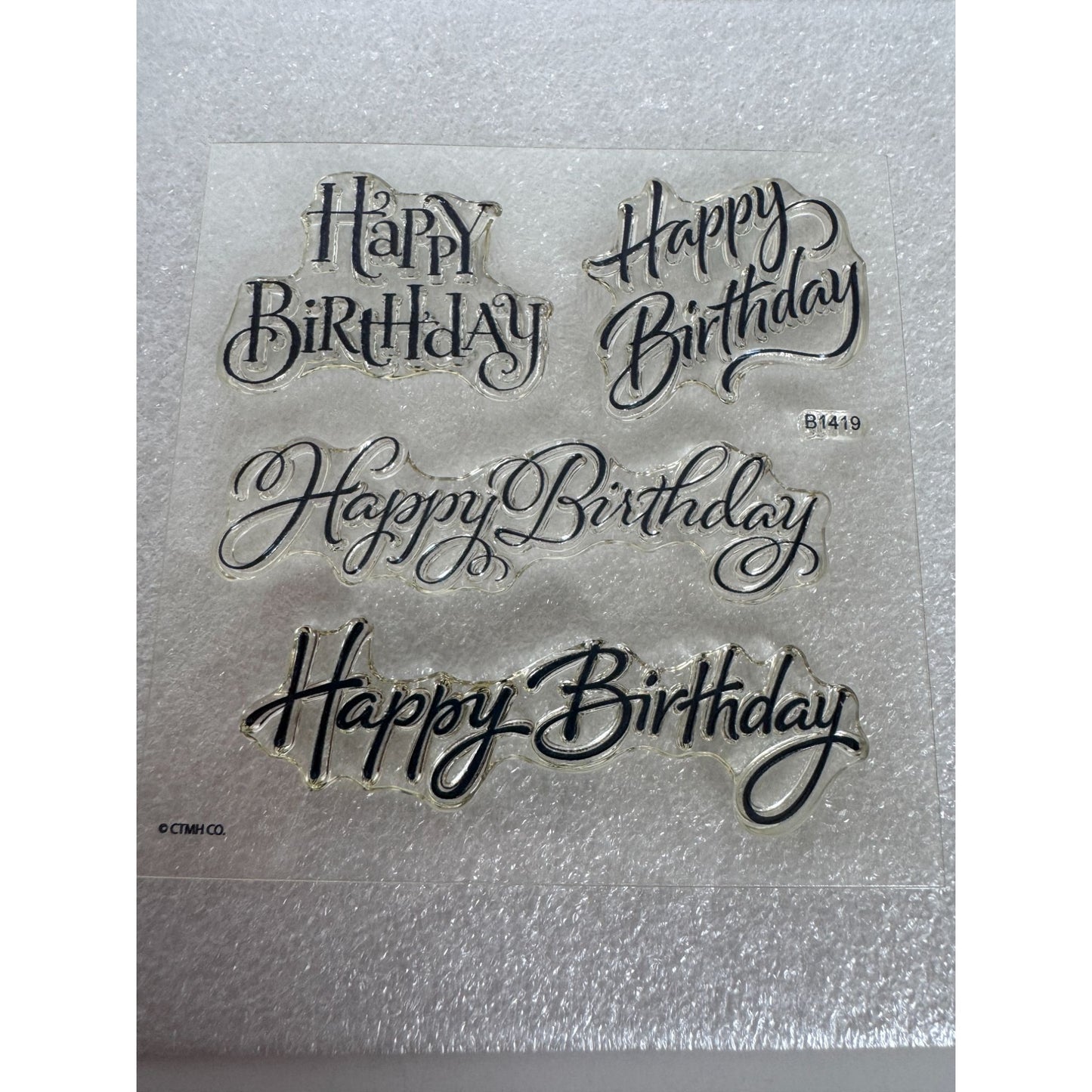 CTMH My Acrylix Acrylic Stamp Set Joyful Birthday Happy Sentiments Card Making