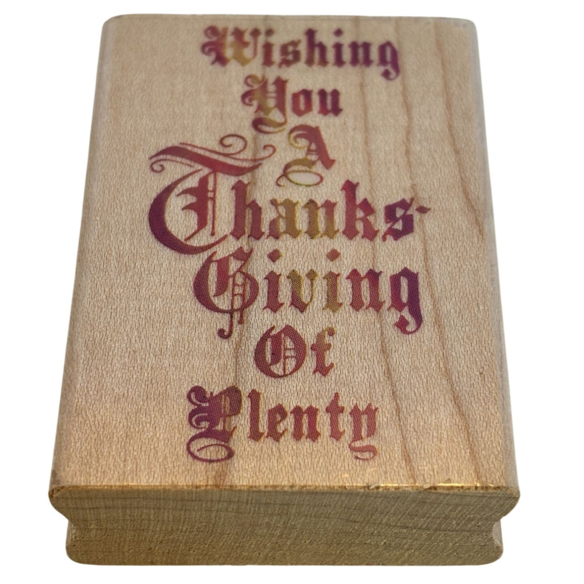 Stampendous Rubber Stamp Wishing You a Thanksgiving of Plenty Cardmaking Words Holiday Sentiment