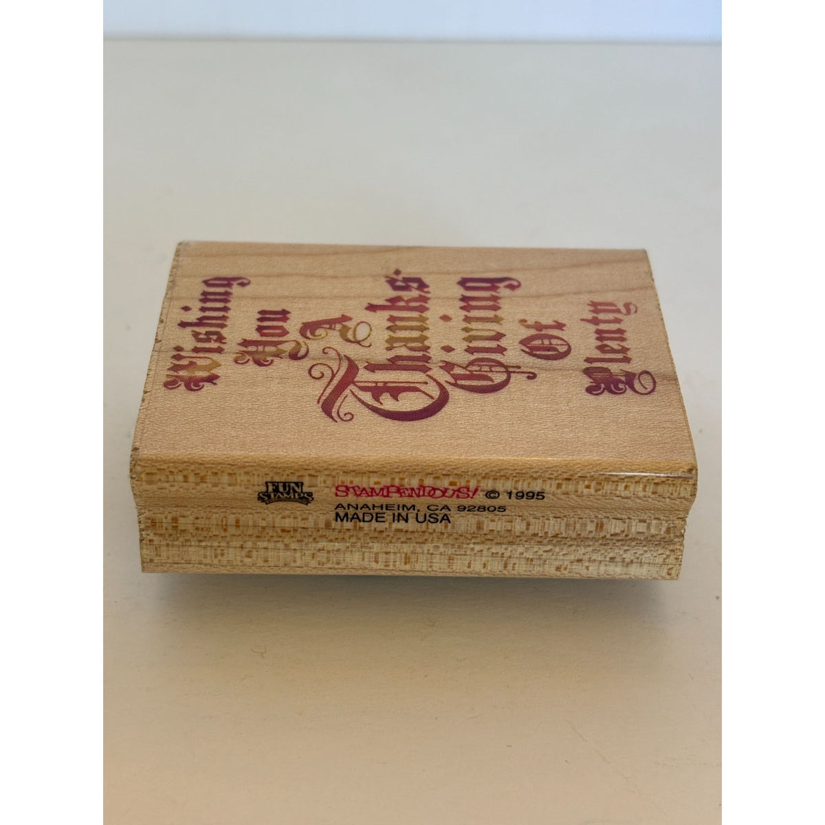 Stampendous Rubber Stamp Wishing You a Thanksgiving of Plenty Cardmaking Words Holiday Sentiment