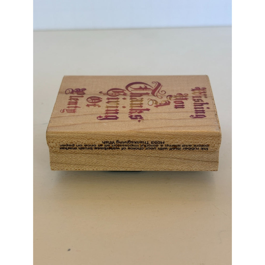 Stampendous Rubber Stamp Wishing You a Thanksgiving of Plenty Cardmaking Words Holiday Sentiment