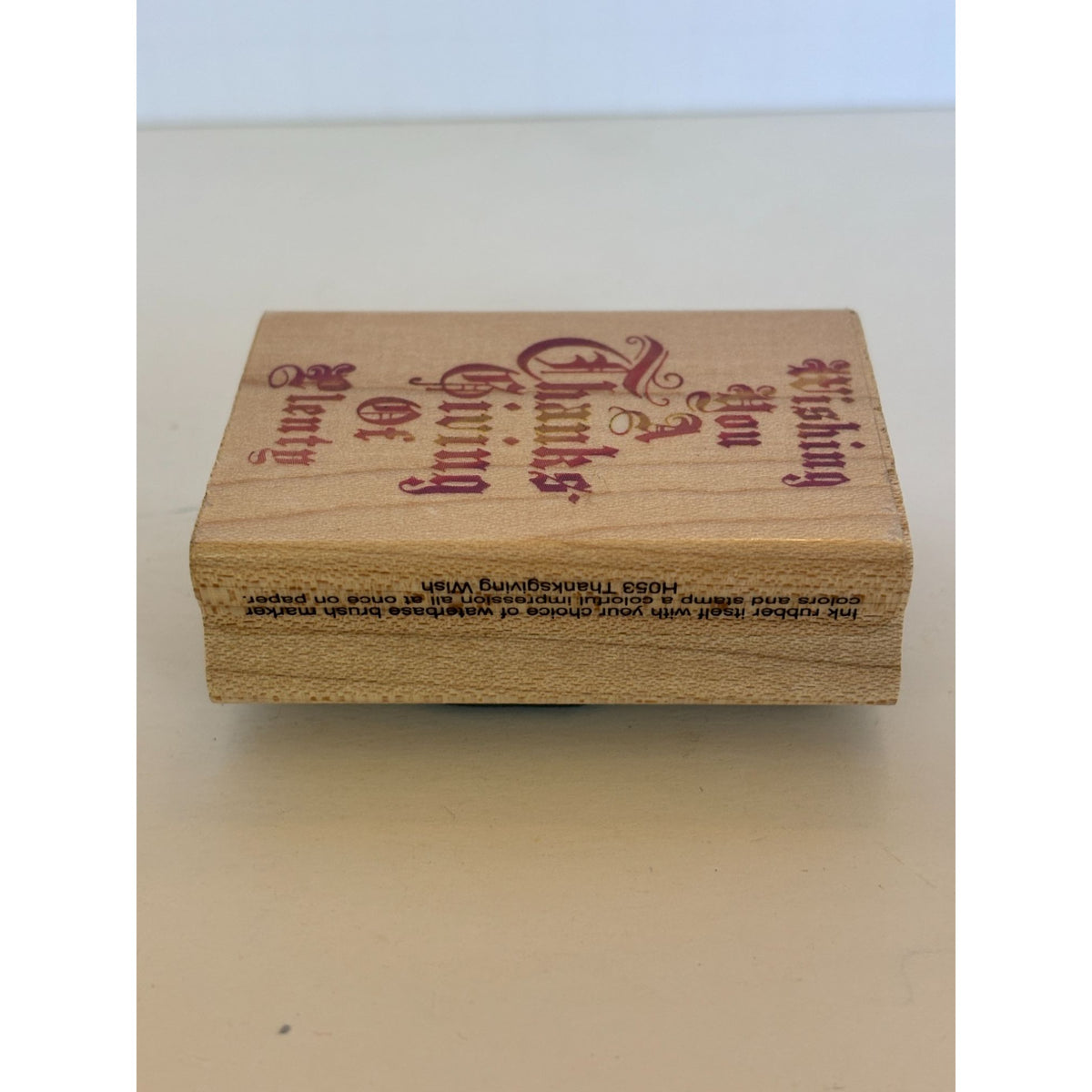 Stampendous Rubber Stamp Wishing You a Thanksgiving of Plenty Cardmaking Words Holiday Sentiment
