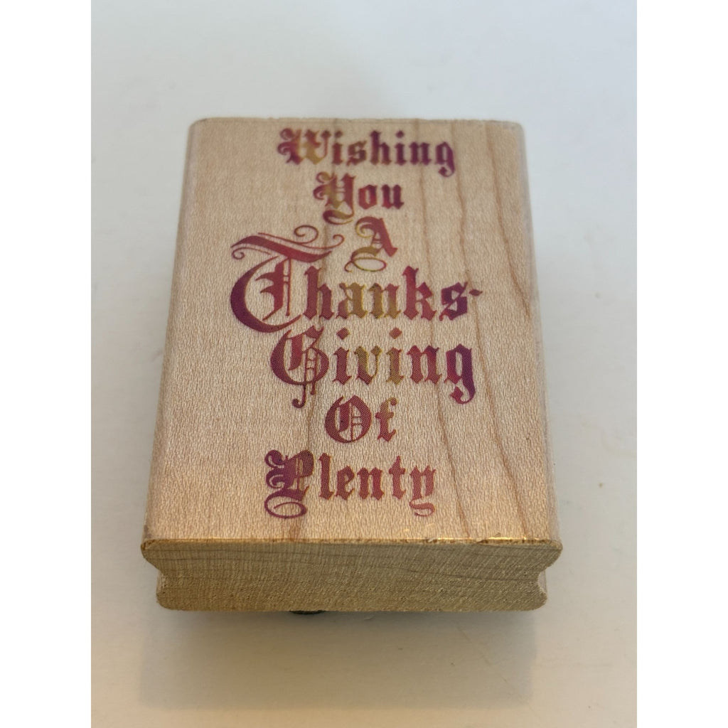 Stampendous Rubber Stamp Wishing You a Thanksgiving of Plenty Cardmaking Words Holiday Sentiment
