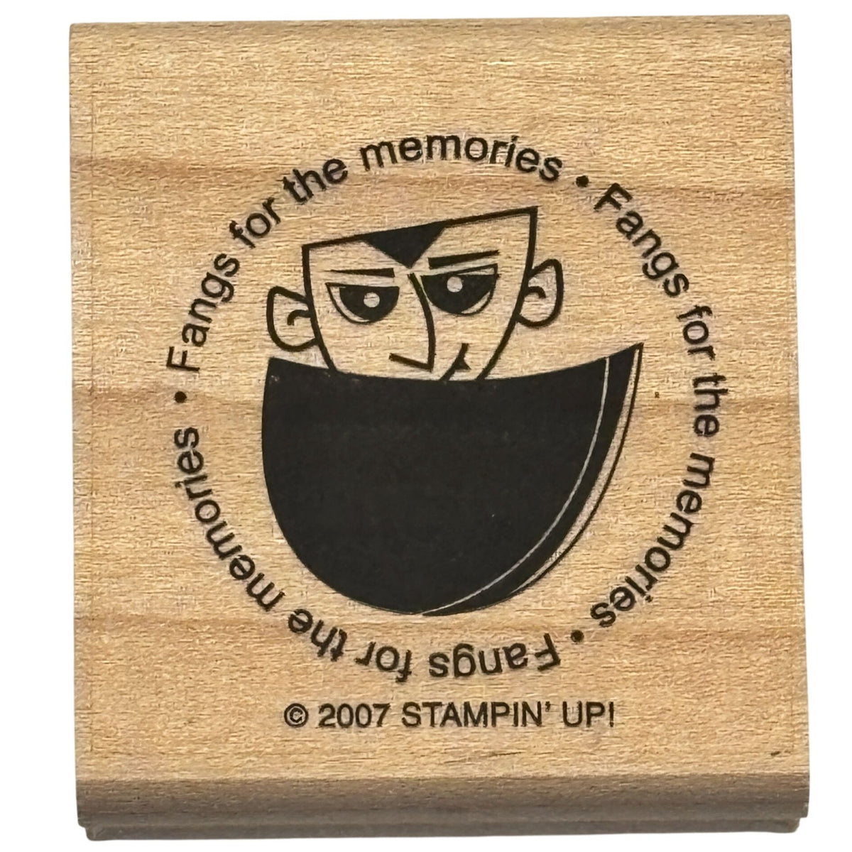 Stampin Up Rubber Stamp Fangs For The Memories Vampire Thanks Pun Halloween Card Making