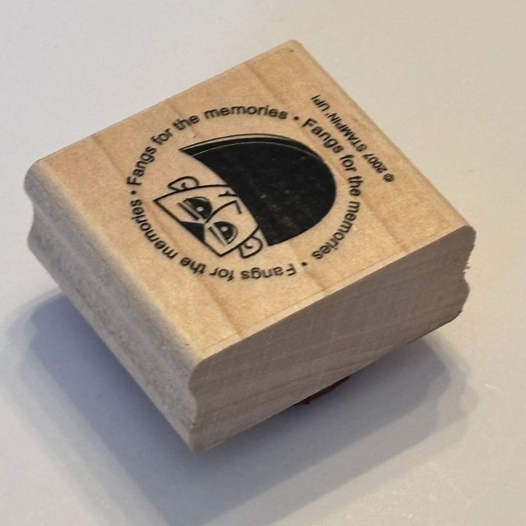 Stampin Up Rubber Stamp Fangs For The Memories Vampire Thanks Pun Halloween Card Making