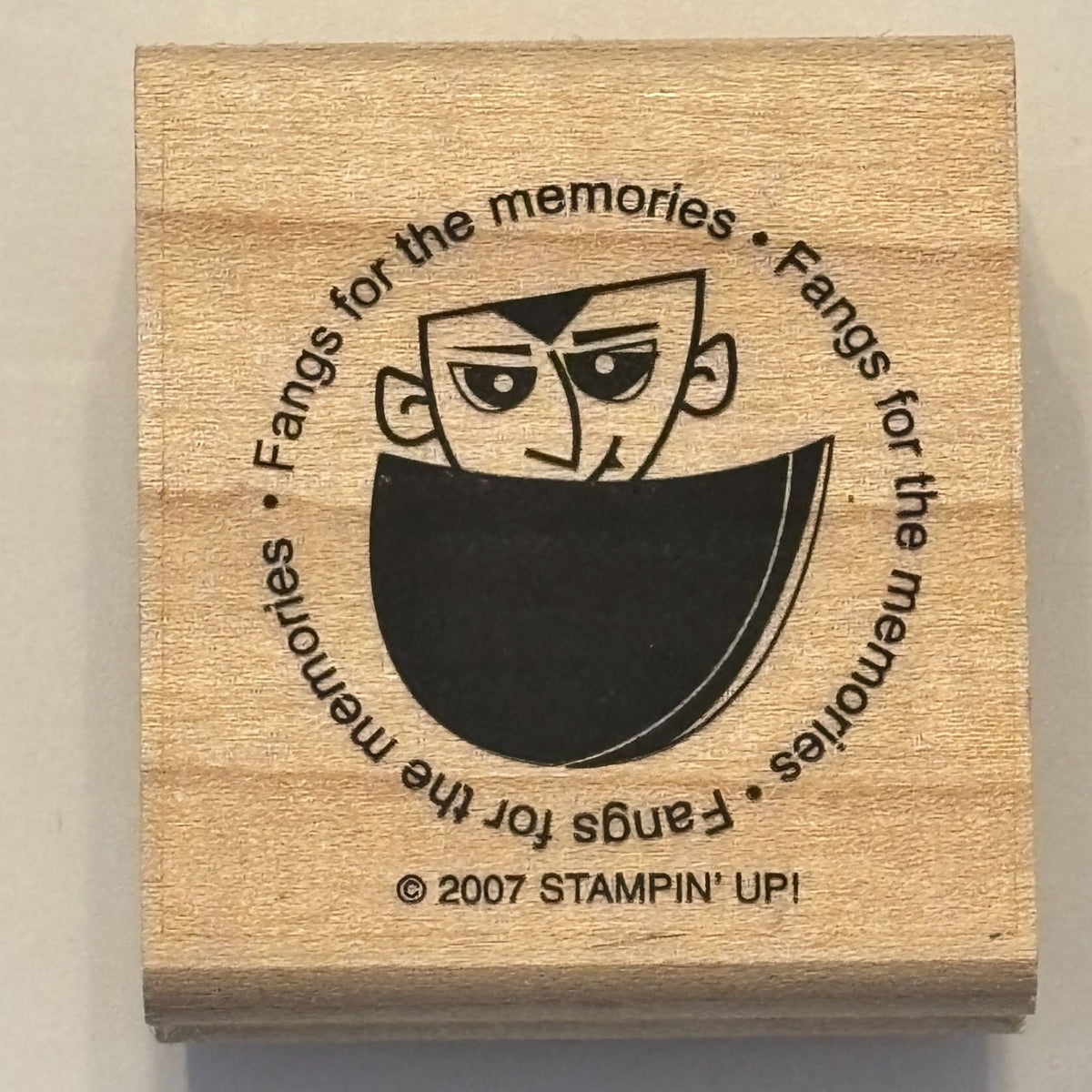 Stampin Up Rubber Stamp Fangs For The Memories Vampire Thanks Pun Halloween Card Making