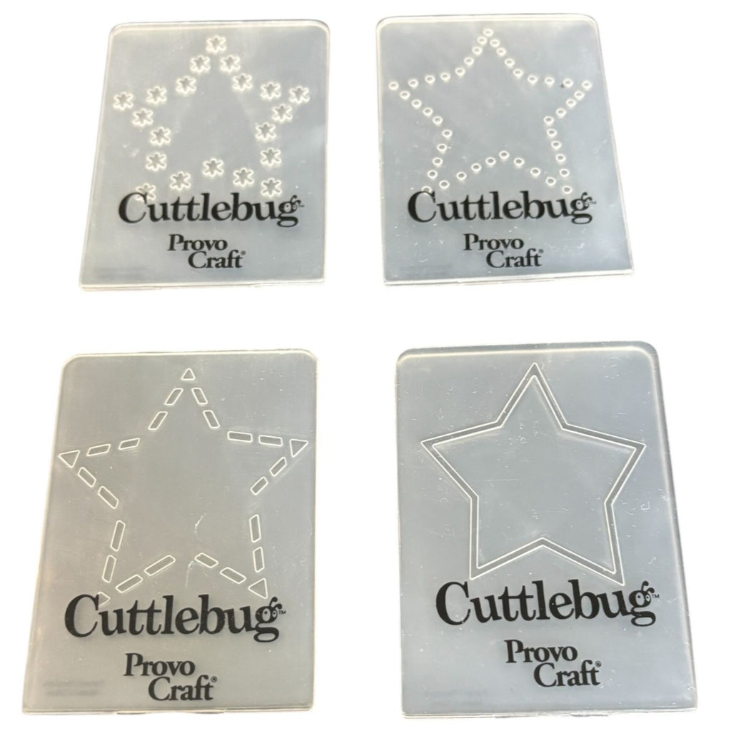 Cuttlebug Provo Craft Star Embossing Folders Set of 4 Cardmaking Scrapbooking