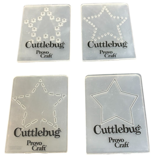 Cuttlebug Provo Craft Star Embossing Folders Set of 4 Cardmaking Scrapbooking
