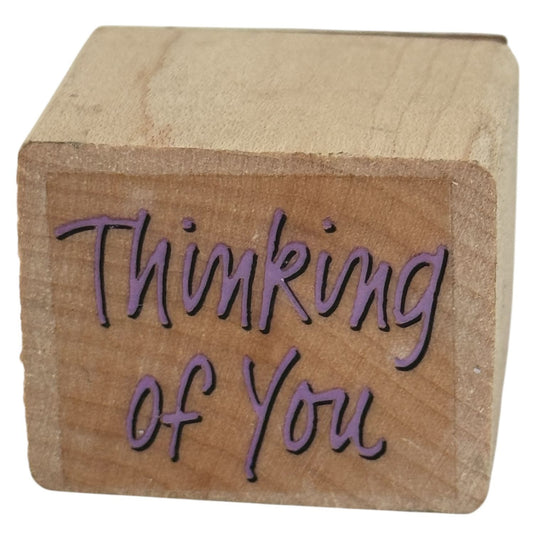 Thinking of You Rubber Stamp Friendship Card Making Words Wood Mounted Craft