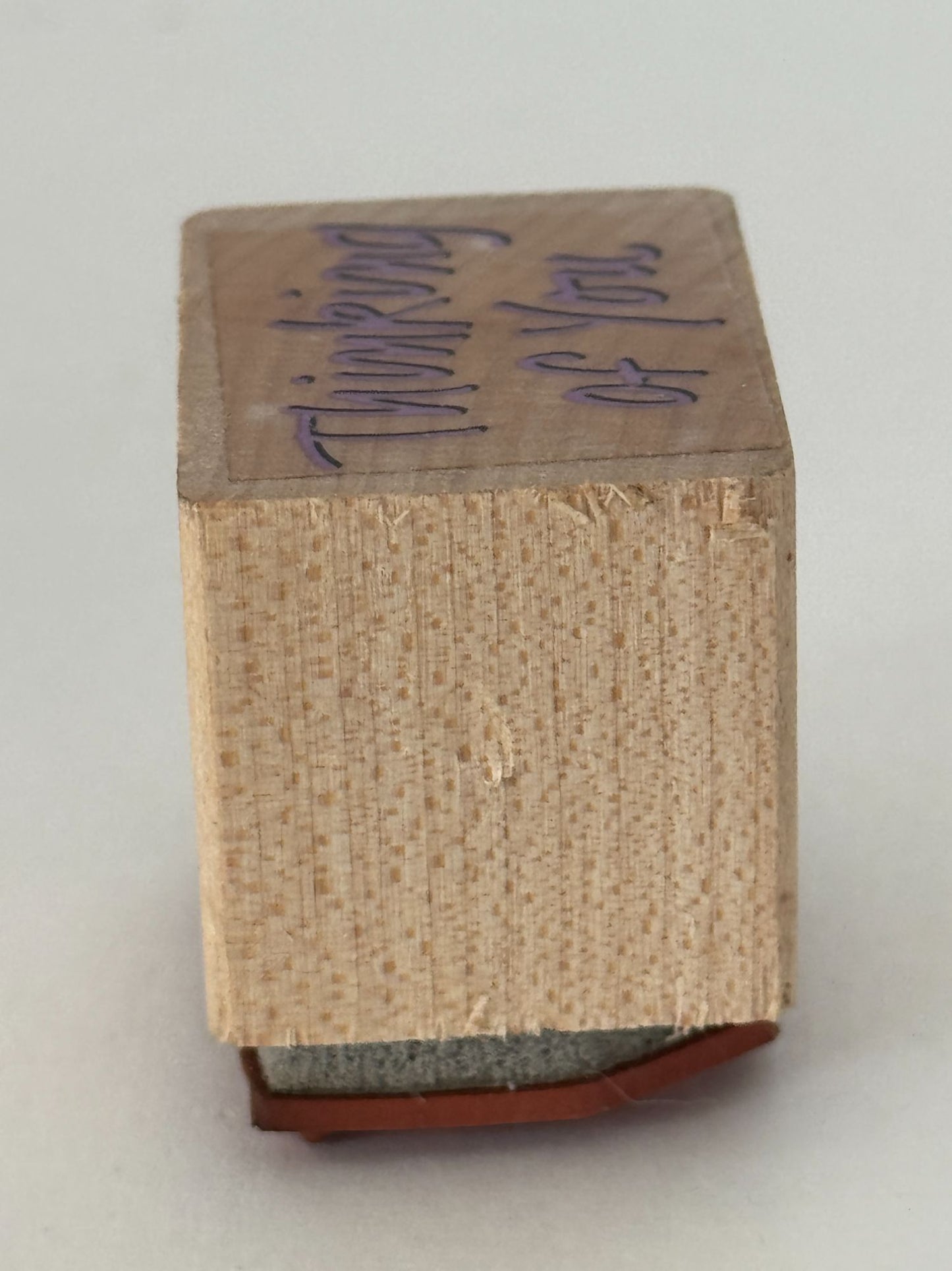 Thinking of You Rubber Stamp Friendship Card Making Words Wood Mounted Craft