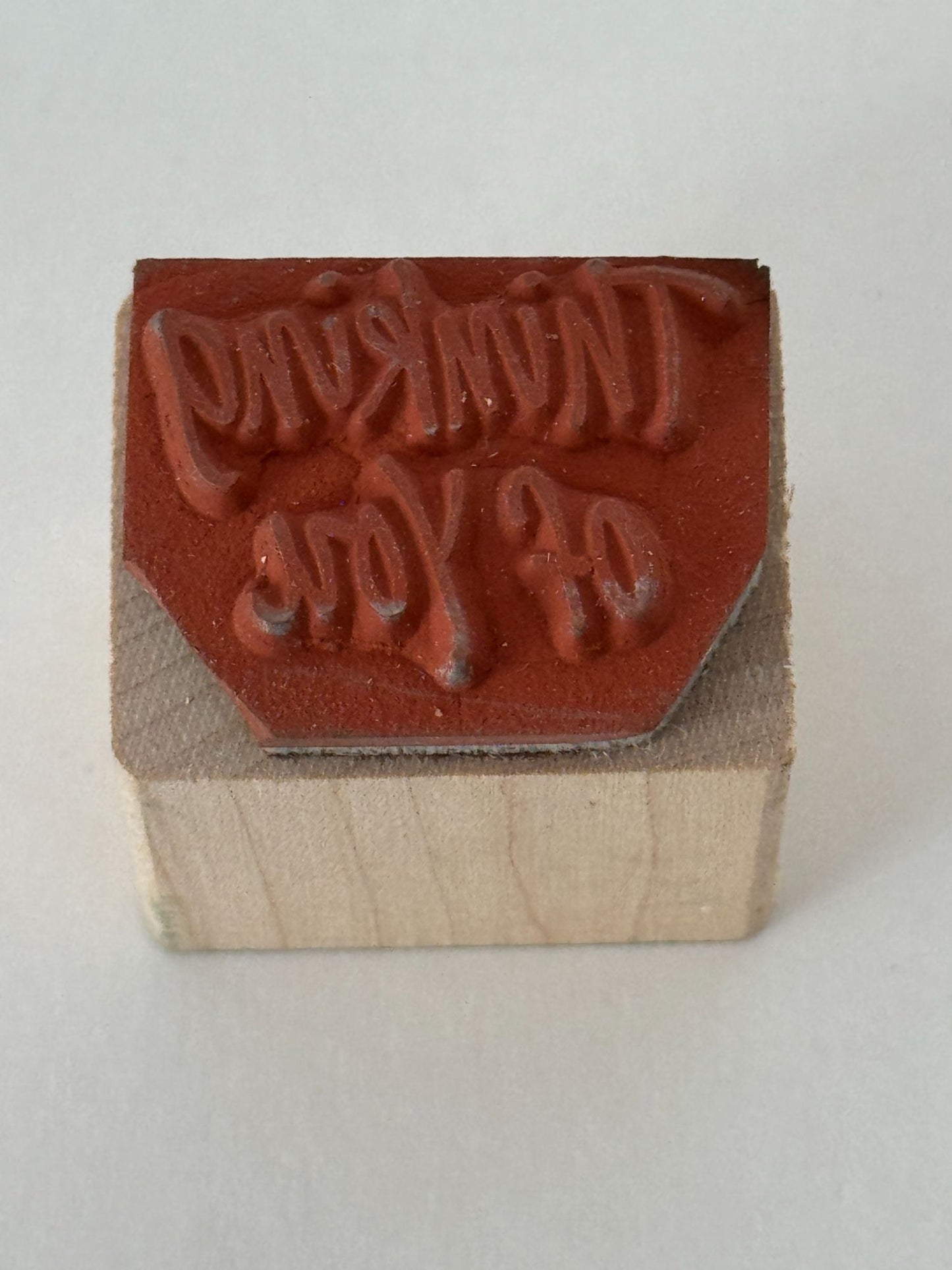 Thinking of You Rubber Stamp Friendship Card Making Words Wood Mounted Craft