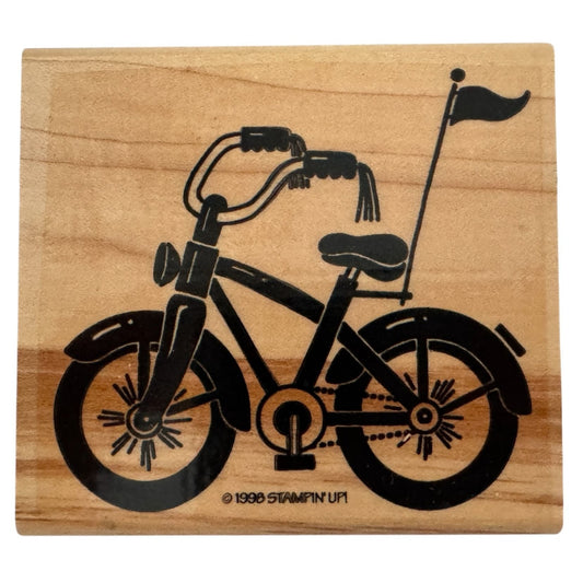 Stampin Up Rubber Stamp Vintage Bicycle Kids Bike Tassels Childhood Card Making