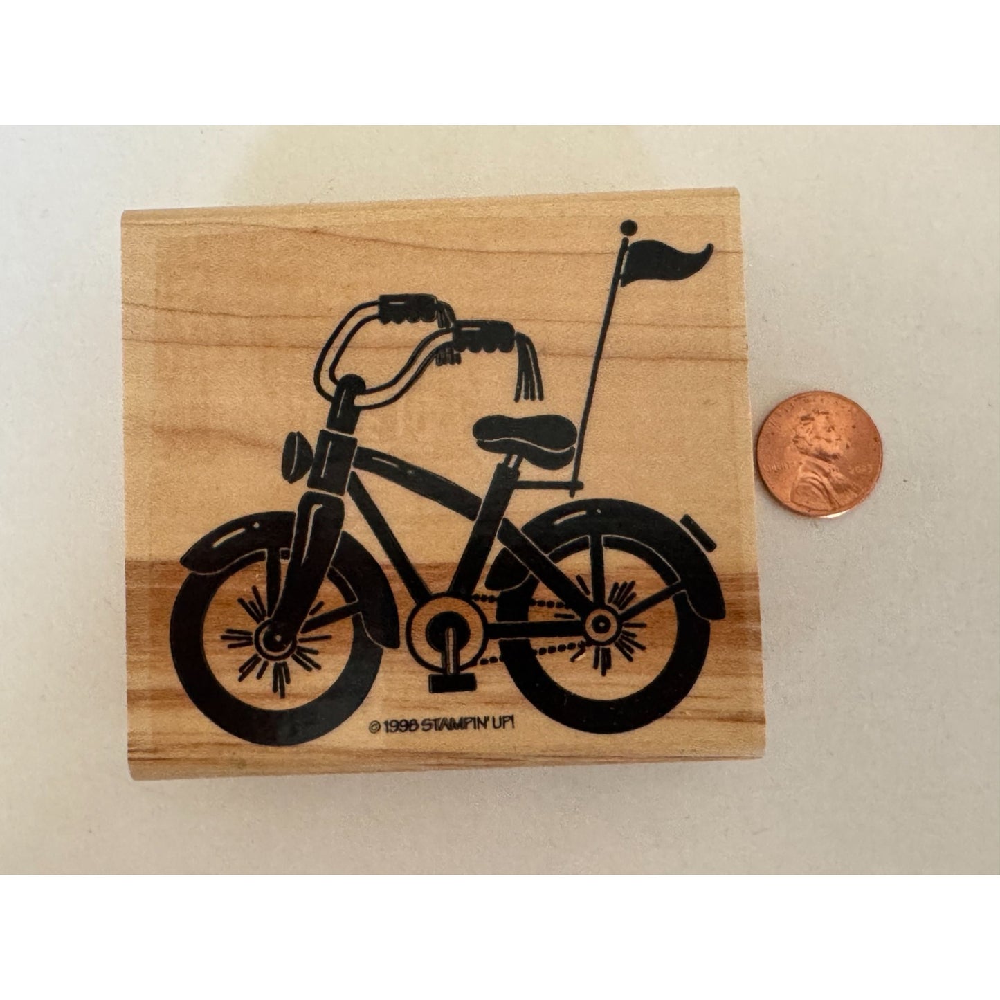 Stampin Up Rubber Stamp Vintage Bicycle Kids Bike Tassels Childhood Card Making