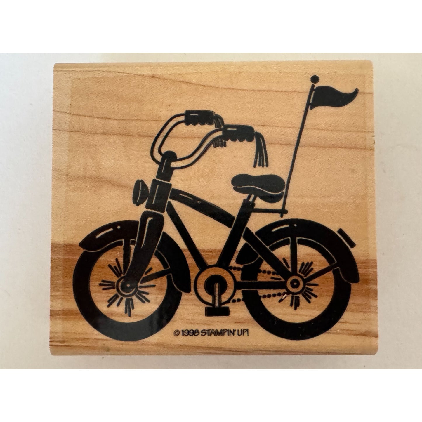 Stampin Up Rubber Stamp Vintage Bicycle Kids Bike Tassels Childhood Card Making