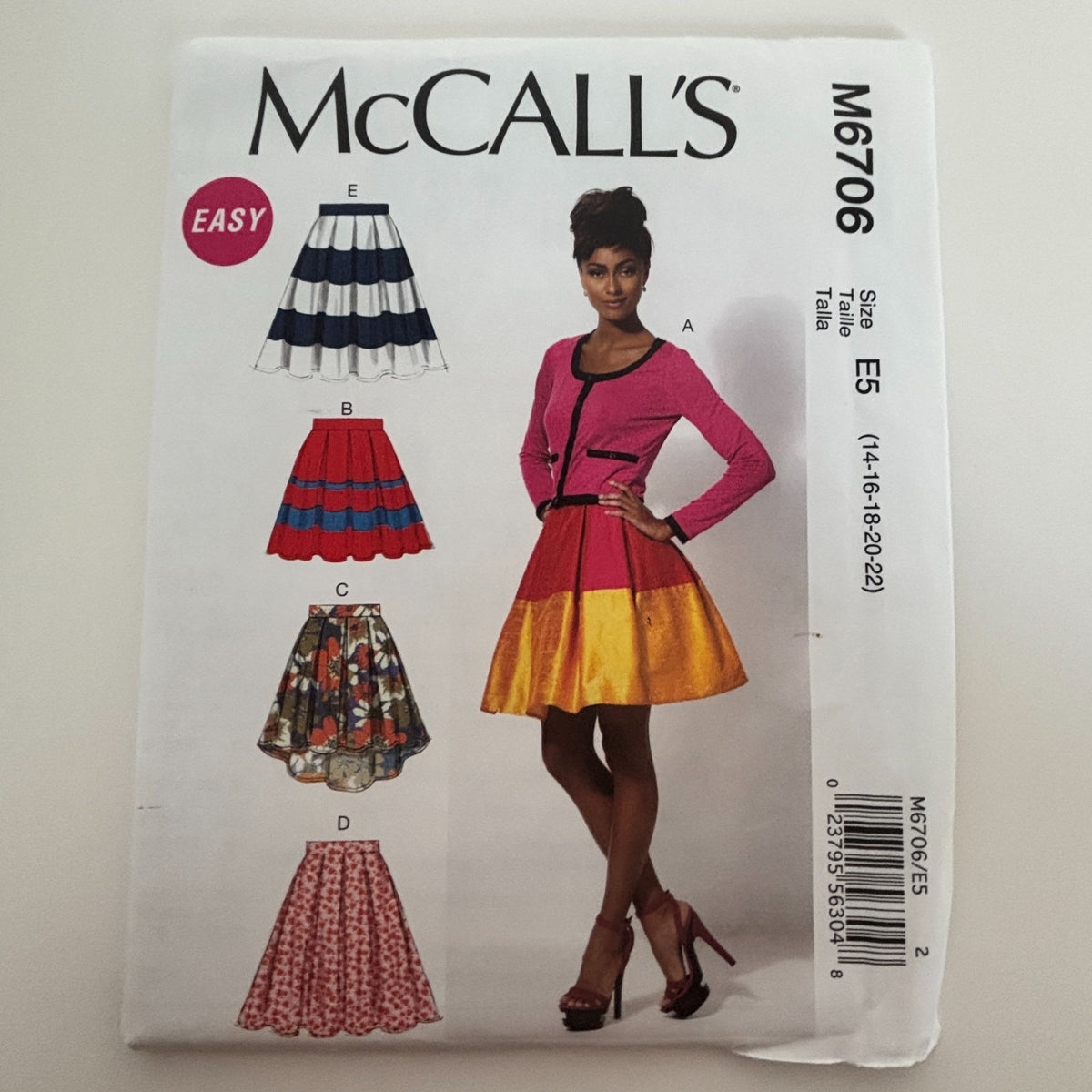 McCalls Sewing Pattern M6706 Skirts Petticoat Retro Feminine Skirt Easy 14-22 UC