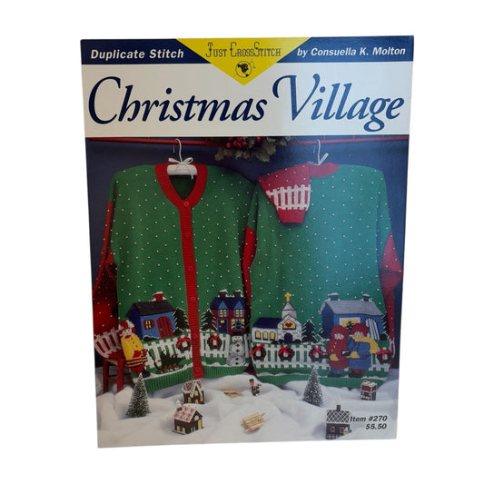 Just CrossStitch Cross Stitch Pattern Book Christmas Village Duplicate Stitch
