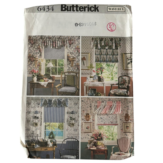 Butterick Sewing Pattern 6434 Waverly Valance Roller Shade Home Decor Country Uncut