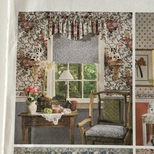 Butterick Sewing Pattern 6434 Waverly Valance Roller Shade Home Decor Country Uncut
