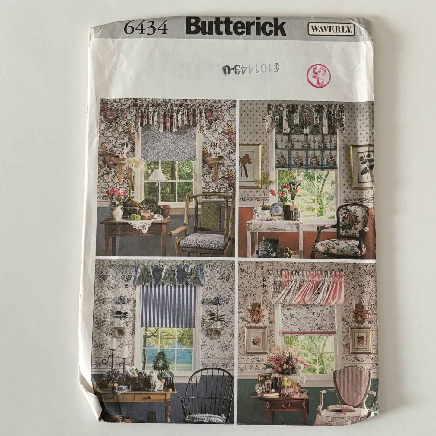 Butterick Sewing Pattern 6434 Waverly Valance Roller Shade Home Decor Country Uncut