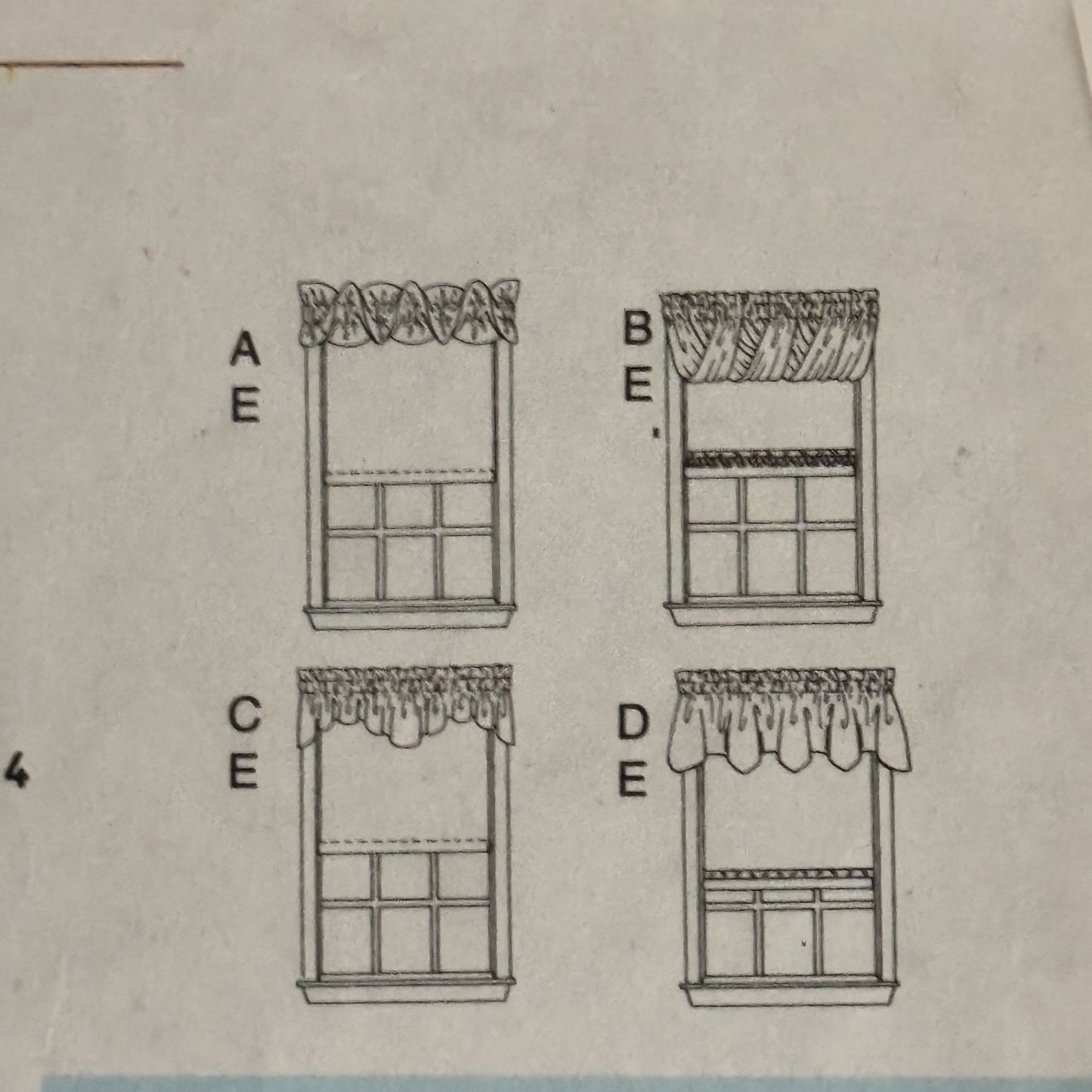 Butterick Sewing Pattern 6434 Waverly Valance Roller Shade Home Decor Country Uncut