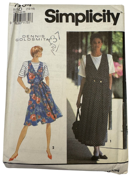 Simplicity Sewing Pattern 7504 Misses Jumper Pullover Tops 1990s Goldsmith 12-16