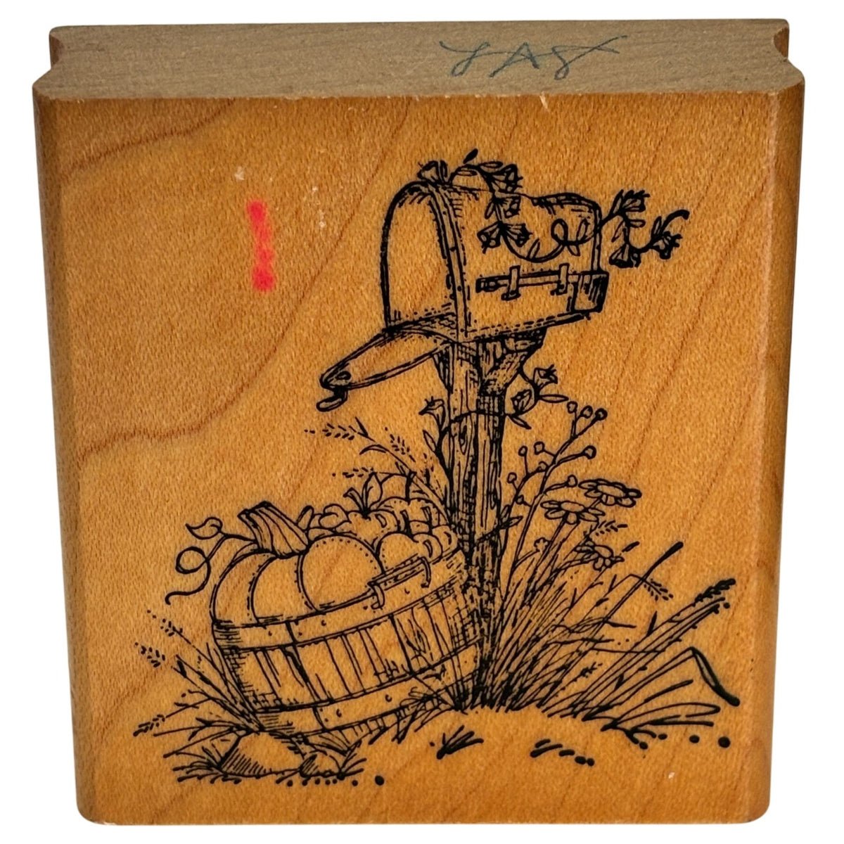 Art Impressions Rubber Stamp Fall Mailbox Pumpkins Harvest Basket Autumn Thanksgiving Cardmaking Country Scene