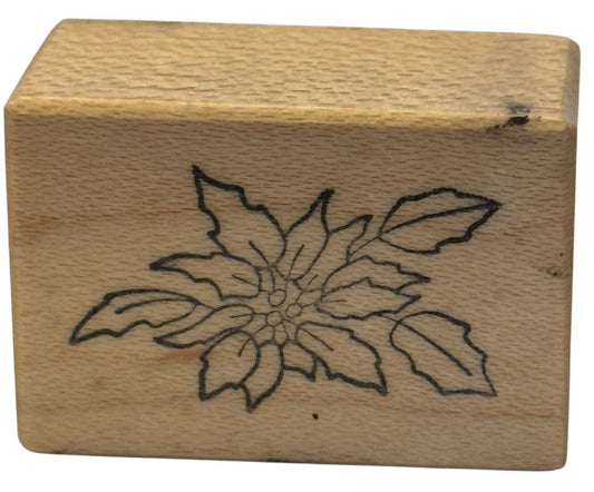PSX Rubber Stamp Poinsettia Flower Christmas Gift Tag Card Making Small B-376