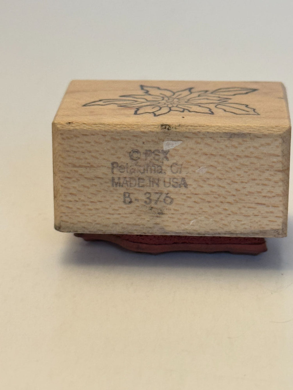 PSX Rubber Stamp Poinsettia Flower Christmas Gift Tag Card Making Small B-376