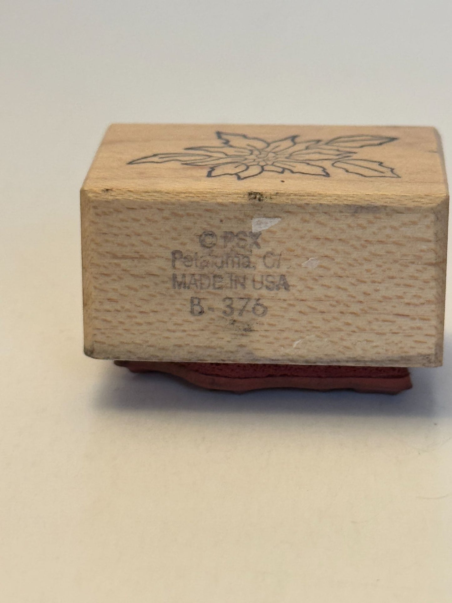 PSX Rubber Stamp Poinsettia Flower Christmas Gift Tag Card Making Small B-376
