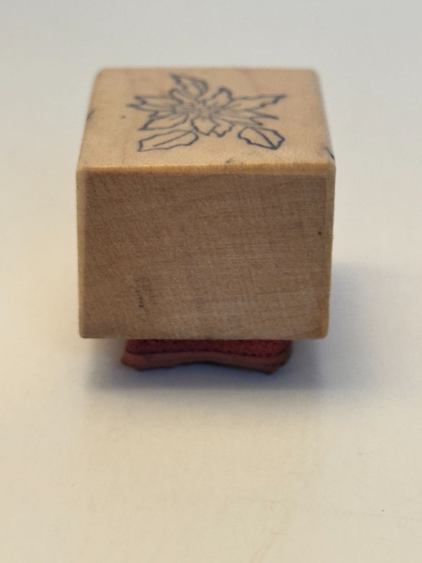 PSX Rubber Stamp Poinsettia Flower Christmas Gift Tag Card Making Small B-376
